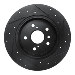 Lexus RX300 Brake Rotor (1) - Rear Left - R1 Concepts - Drilled & Slotted - Black - `99-`03